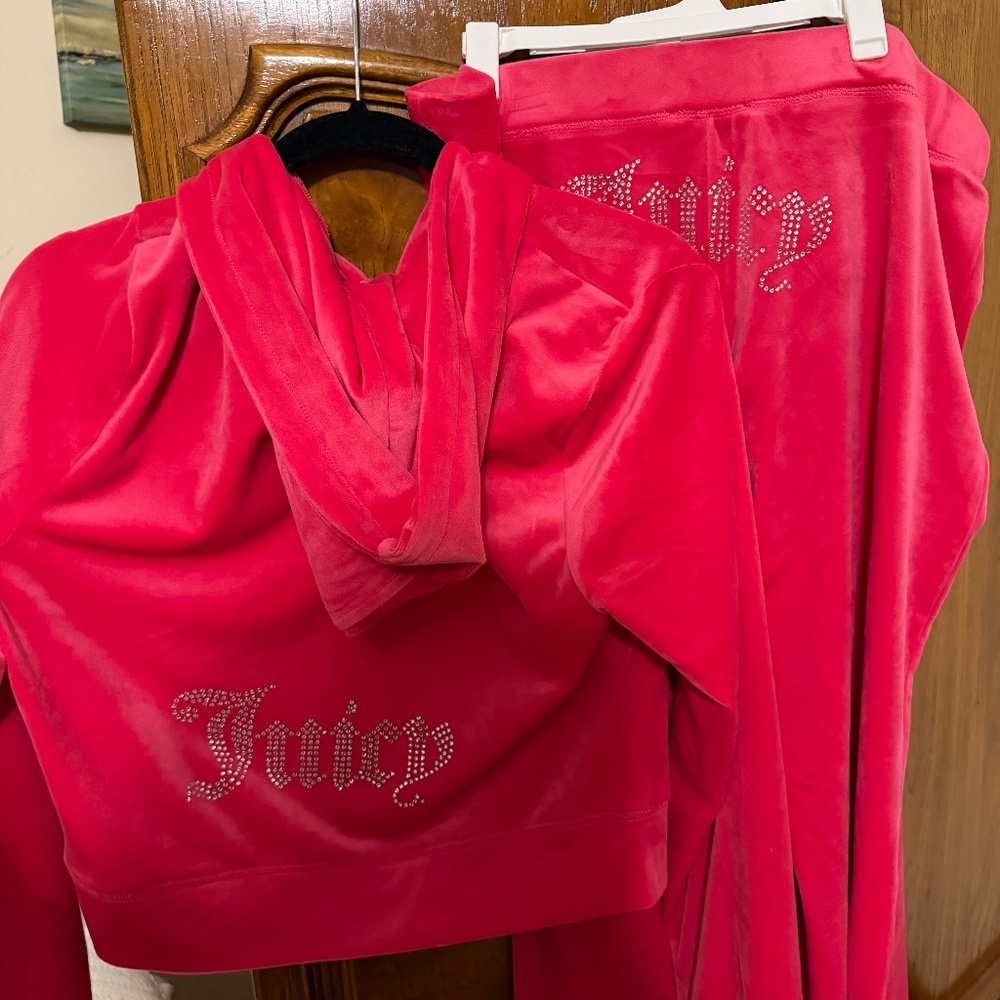 Juicy Couture pink velour track suit